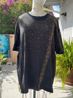 Women’s Black w. Gold Accents And Chains Barocco Shirt 3X